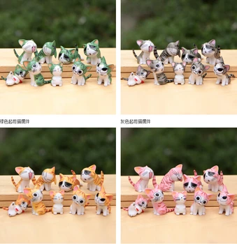 9pcs/veľa Vianoce, Narodeninové Darčeky Japonsko, Anime Postavy Syr Cat hračka Bábika údaje