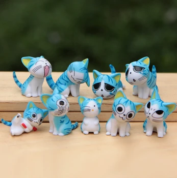 9pcs/veľa Vianoce, Narodeninové Darčeky Japonsko, Anime Postavy Syr Cat hračka Bábika údaje