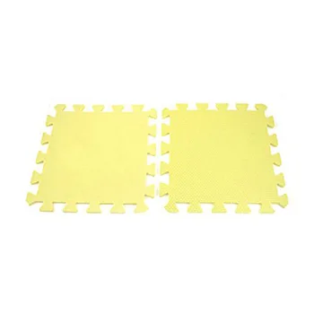 9x žltá EVA puzzle mat Ochranné mat Fitness mat rohože 28 x 28 x 0,8 cm
