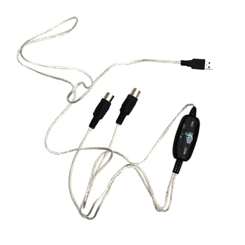A Ausuky USB V OUT, MIDI Kábel Rozhrania PC Converter Hudby Klávesnice Adaptér Kábel Nové -25