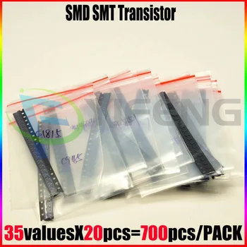 A+ Nový, originálny 35 hodnôt 700 ks za veľa SMD SMT Tranzistorov a Diód, NPN PNP Sortiment Auta