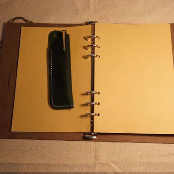 A5 veľkosť ručné prenosné pravej kože vestník kryt pás zámok farba hnedá kniha výplň kraft papiere školské potreby notebook
