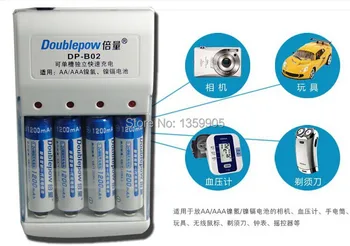 AA/AAA štyri zásuvky pre nabíjačku Nabíjateľná oddiel 4 AA/AAA batérie Typu elektrických nabíjačky