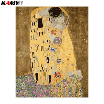 Abstrakt Gustav Klimt kiss Diamond Mozaiky výšivky DIY 5D diamond maľovanie cross stitch nastaviť plné 3D kolo crystal predaj