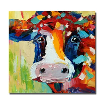 Abstrakt Olej Farba Krava Maľovanie na Plátno Veľké Nástenné Obrazy pre Obývacia Izba Decor Č Rámom a S Rámom Zvierat Umenie