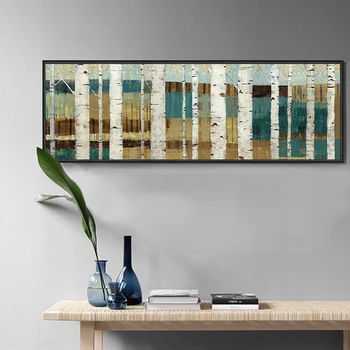 Abstrakt scenérie maľovanie Modrej a bielej brezy maľovanie dekoratívne plátno umenie výtlačkov home office obývacia izba dekor