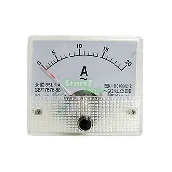 AC Analógový Merač Panel 20A AMP Aktuálne Ampérmetrov 85L1 0-20A Rozchod