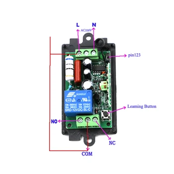AC110V 220V 1CH 10A Diaľkové Ovládanie zapnutie Svetla Relé Výstup Rádio Prijímač, Modul + Prípade