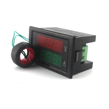 AC80-300V 100A LED Digitálny Voltmeter Ammeter Aktuálne Meter Ampér Panel Prierez Červená Zelená Duálne Zobrazovanie Cievka Doprava Zadarmo
