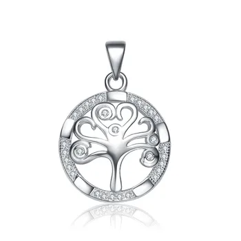 Aceworks Reálne 925 Sterling Silver Family Tree Prívesok Kolo Strom Života pre Ženy Módne Šperky Darček