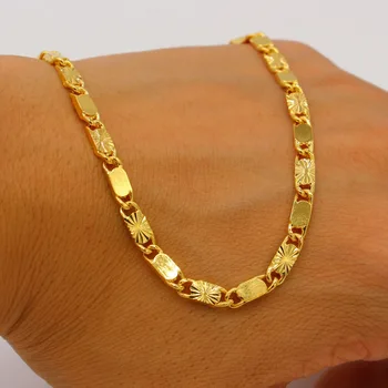 Adixyn Jedinečný 45 CM 4 MM Šírka Reťazca Náhrdelník Zlatá Farba Muži Ženy Šperky Nové Trendy Náhrdelník Dary