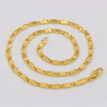 Adixyn Jedinečný 45 CM 4 MM Šírka Reťazca Náhrdelník Zlatá Farba Muži Ženy Šperky Nové Trendy Náhrdelník Dary