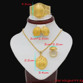 Adixyn Osem Etiópskej Šperky sady Zlatá Farba Eritrejsko Účasti/Nevesta Svadobné Šperky Habesha Africkom Sudáne Položky