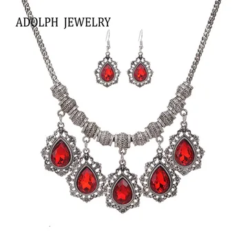 ADOLPH Šperky pre Ženy, Luxusné Doplnky Temperament Kvapôčky Vody Šperky Set Choker Náhrdelník a Náušnice