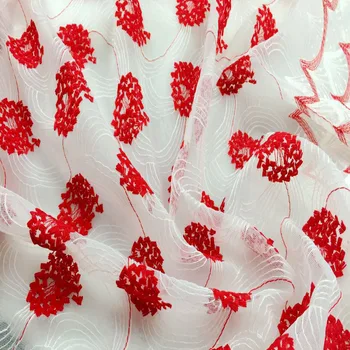 Africké Kvetinový Organza Čipky Textílie DIY dámske Šaty, Šitie Odevných Doplnkov francúzsky Voile Čipky Tkaniny Tkaniny, Odevy