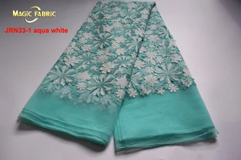 Africké Čipky Textílie 2017 Vysokej Kvality Afriky francúzskej Čipky a Tylu Textílie Módne Sequin Textílie Pre Nigérijský Svadobné Šaty JRN33