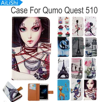AiLiShi Flip PU Kožené puzdro Pre Qumo Quest 510 Prípade Kniha Štýl Kreslené, Maľované Ochranný Kryt Kože Na Sklade