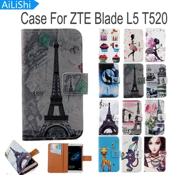 AiLiShi Flip PU Kožené puzdro Pre ZTE Blade L5 T520 Prípade Luxusné Kreslené, Maľované Ochranný Kryt Kože Na Sklade