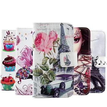 AiLiShi Módne PU Maľované Pokrytie Pokožky Kniha-Flip Dizajn Elegantný Cartoon Kožené puzdro Pre Lenovo A859 A 859 S Card