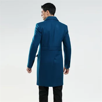 AIMENWANT Zákazku pánske British fashion S-6XL vlny kabát ruský človek dvojité breasted jazero modrá výkopu doprava zadarmo Handričkou