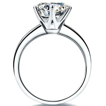 AINOUSHI Nové Klasické Šesť Pazúr 2ct Sona Syntetických drahých kameňov, Zásnubné Prstene 925 Sterling Silver Promise Ring, Snubné Prstene