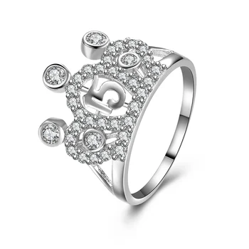 AINUOSHI Elegantné Luxusné Kráľovná Koruny Sona 925 Sterling Silver Šperky Prstene Žien Žijúcich Zapojenie Strana Krúžky po celom Svete Predaj
