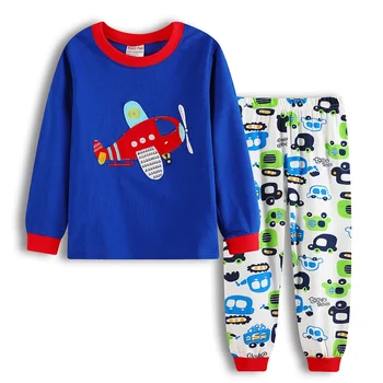 Air Plane Dieťa Chlapcov, Šaty, Obleky Deti Pyžamá Deti Sleepwear Modrá Batoľa Nightgown 2 3 4 5 6 7 Home Oblečenie Spánku Oblek