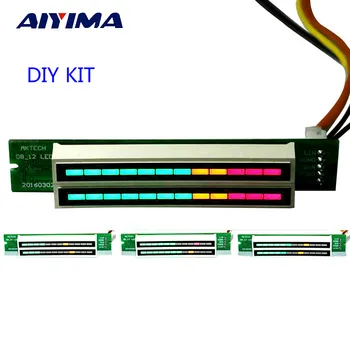 Aiyima Mini Dual 12 indikátor Úrovne VU Meter Stereo Zosilňovač Doska Nastaviteľná Rýchlosť svetla Doska S AGC Režim Diy SADY