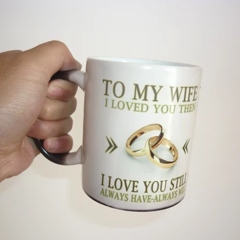 Ak Manželka / Manžel hrnček magic farby káva hrnček na výročie Svadby darčeky, najlepší darček pre vašu manželku alebo manžela