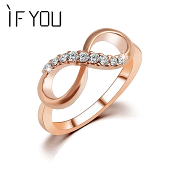 AK STE NOVÝ Dizajn Hot Predaj Módnych Zliatiny Crystal Krúžky zlatá Farba Infinity Krúžok Vyhlásenie šperky Veľkoobchod pre ženy Šperky