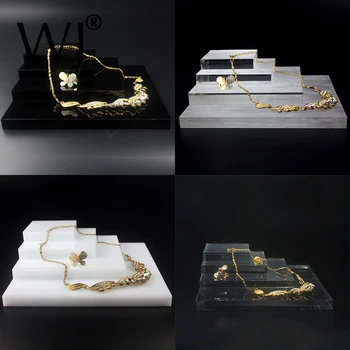 Akryl Plexiskla Bloky Maloobchod Šperky Zobraziť Stáť Rôzne Stúpačky pre Prsteň Náramok, Náhrdelník Náušnice Šperky Multilist Držiteľ