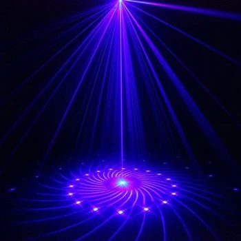 Aktivované zvukom 24IN1 Zelená Modrá Laser Party Poschodí Tanec Svetla S IR Diaľkové Hudobné Vybavenie Svadobné Party Svetlá