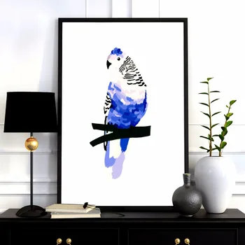 Akvarel Papagáj Umelecké Plátno Art Print Maľovanie Plagátu Na Stenu Obrázky Pre Deti Izba Domov Dekoratívne Spálňa Decor Č Rám