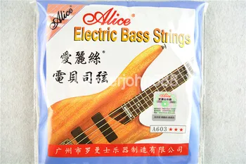 Alice A603-M/L Electric Bass Strings 4/5/6-String Ocele Corel&Zliatin Niklu Rany Poniklovaná Loptu Koniec Struny Nastaviť