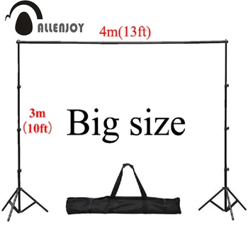 Allenjoy 4*3 m / 13*10 ft Profesionálneho Pozadia stojan na Pozadí Systému Podpory, 2 stojany+4 cross bar(Každý 1 m)+taška+4 klipy