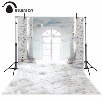 Allenjoy biela neba fotografie pozadie biele svadobné cloud Pozadí photobooth photocall vytlačené fotografie prop