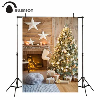 Allenjoy fotografické pozadie Skriňa koberec Vianočný stromček darček star dieťa nové pozadie photocall fotografie vytlačené prispôsobiť