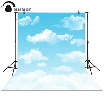 Allenjoy Fotografie kreslených Pozadí modrej oblohy biely oblak novorodenca pozadí rekvizity photocall photobooth Photo studio