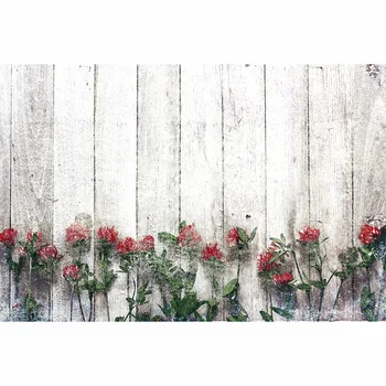 Allenjoy kulisu pre fotografické štúdio Vintage drevené dosky snowflake červené kvety romantické pozadie nový dizajn photocall