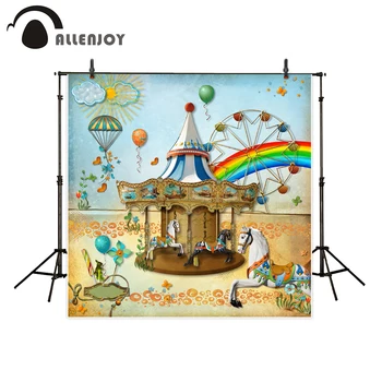 Allenjoy pozadie pre photo studio cartoon ihrisko deti, kolotoč farebné pozadie photocall prispôsobiť prop tlačené