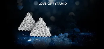 Almei 2017 Roztomilý Crystal Stud Náušnice pre Ženy, Strieborná Farba Šperky kórejský Earing Pyramídy Náušnice Brincos k-pop Oorbellen JS503