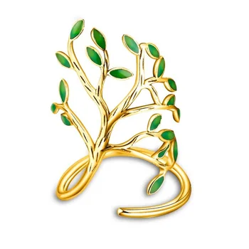 Almei Zelený Strom Prstene Pre Ženy Striebornom Krúžku s Kamene Nový Rok Darčeky pre Dievča Svadobné Šperky Krúžok Dropshipping HR303