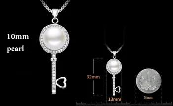 Almei zľavu 15% Kubických kľúčovej Perly, Prívesok, Náhrdelníky pre Ženy Crystal 925 Strieborný Náhrdelník Drahokamu Kúzlo Šperky Predaj JS2514