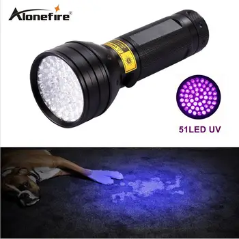 Alonefire 8W 3XAA Hliníkové Neviditeľné Blacklight Atrament Značky 51LED 51 LED UV Ultra Violet Baterka Pochodeň Svetla Lampy 3AA