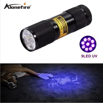 AloneFire 9 LED UV Svetlo 395-400 nm LED UV Žiarivka, Blesk agent scorpion detektor svetla Imitácia false detekcie