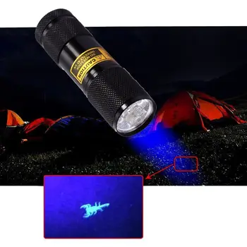 AloneFire 9 LED UV Svetlo 395-400 nm LED UV Žiarivka, Blesk agent scorpion detektor svetla Imitácia false detekcie