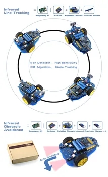 AlphaBot-Ar-Základné UNO PLUS + AlphaBot Platformu + Ultrazvukový Senzor Základné Robot Štúdia Nastaviť