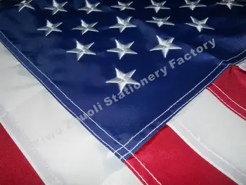 Americká Vlajka s Mosadznými Výšivky 360X240cm (12x8FT) 1500g doprava zadarmo Šité Pruhy Nylon NÁS VYŠÍVANÉ HVIEZDY
