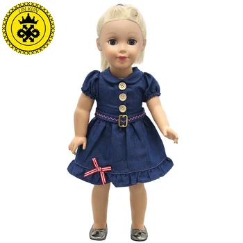 Americké Dievča Doll Oblečenie vhodné Pre 18 palcov Kovboj Denim Sukne, Šaty Narodeninám pre deti Nový Štýl Hot Predaj MG-210