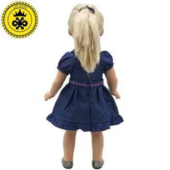 Americké Dievča Doll Oblečenie vhodné Pre 18 palcov Kovboj Denim Sukne, Šaty Narodeninám pre deti Nový Štýl Hot Predaj MG-210